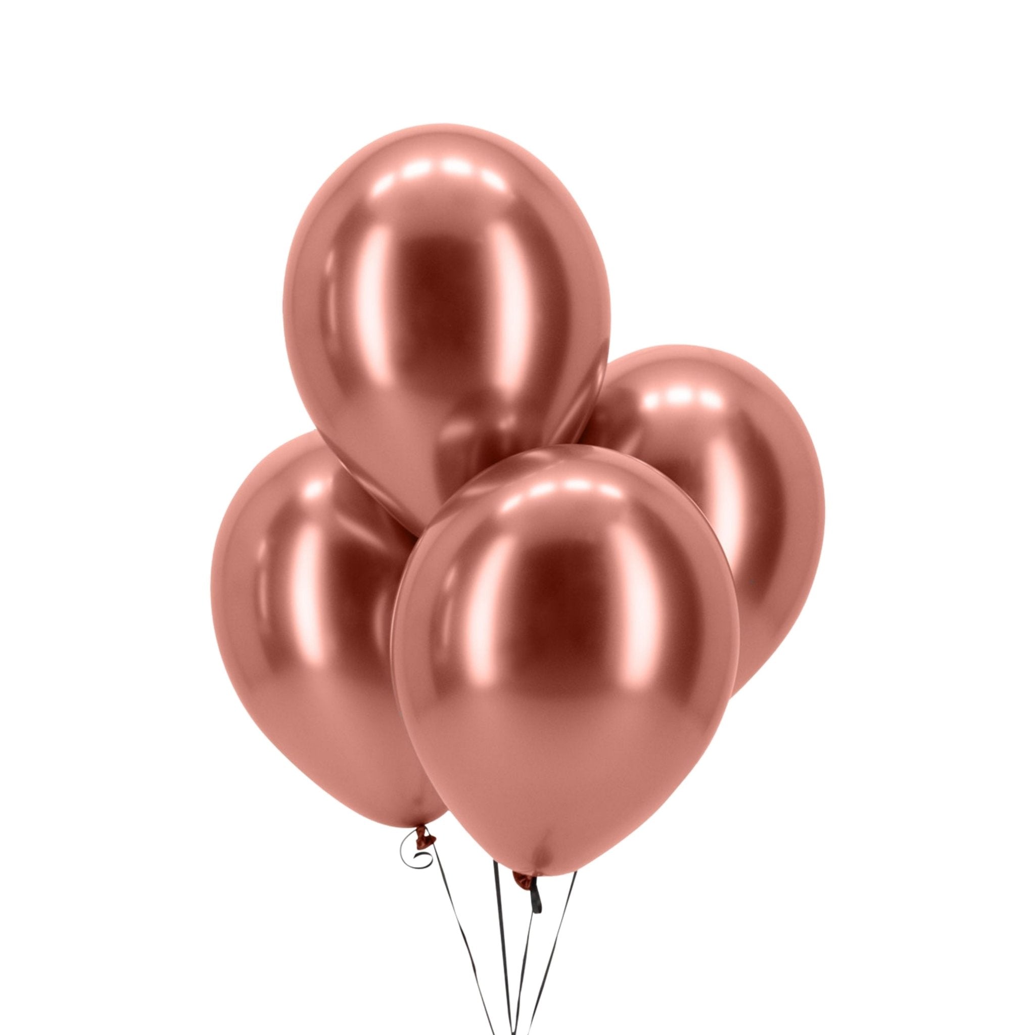 12" Chrome Rose Gold Latex Balloons - Dazzle My Day