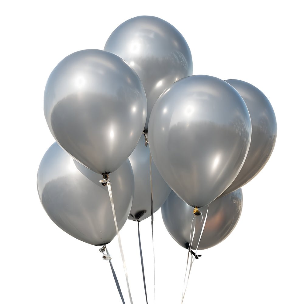 12" Chrome Silver Latex Balloons - Dazzle My Day