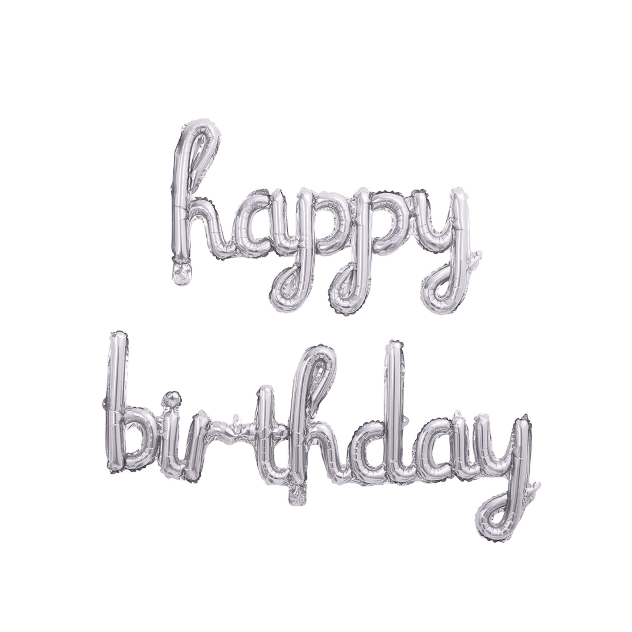 16" Cursive Happy Birthday Foil Balloon - dazzlemyday