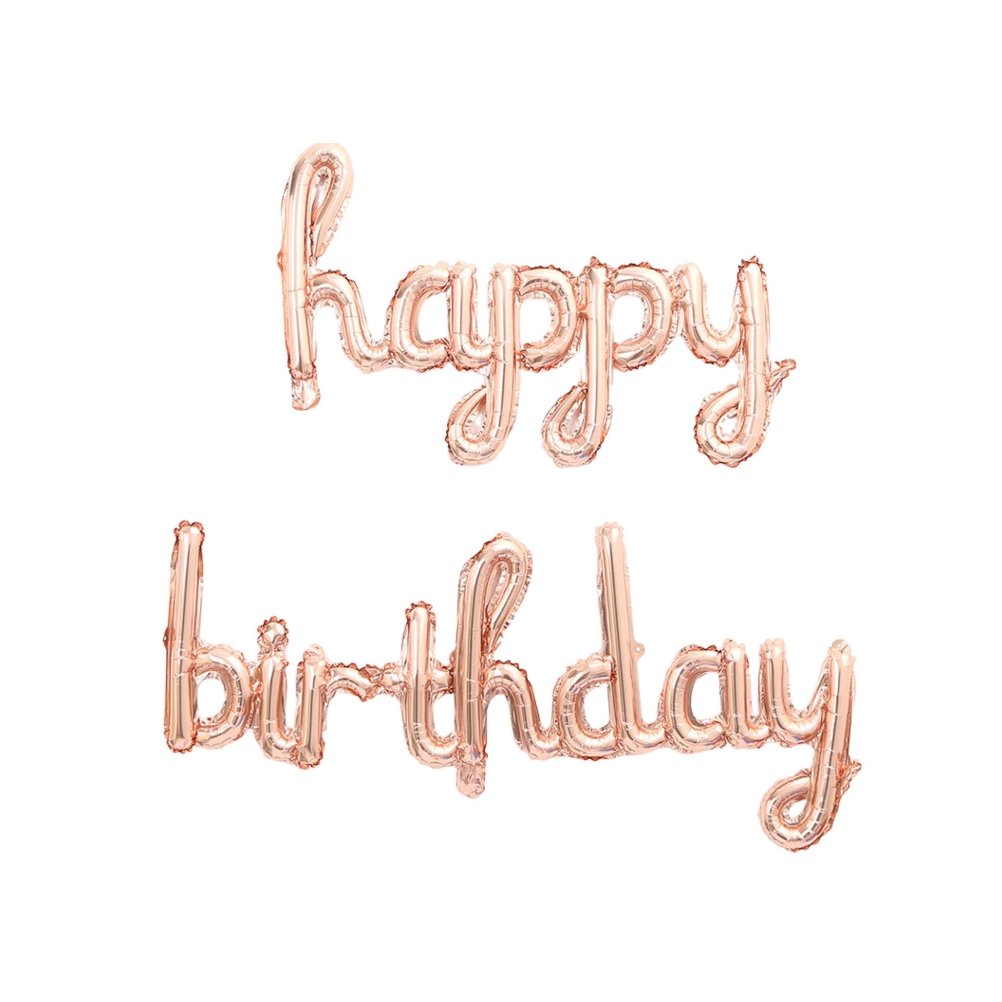 16" Rose Cursive Happy Birthday Foil Balloon - dazzlemyday