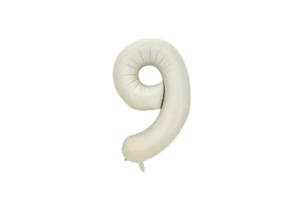 32" Foil Number Balloon - Matte Cream - Dazzle My Day