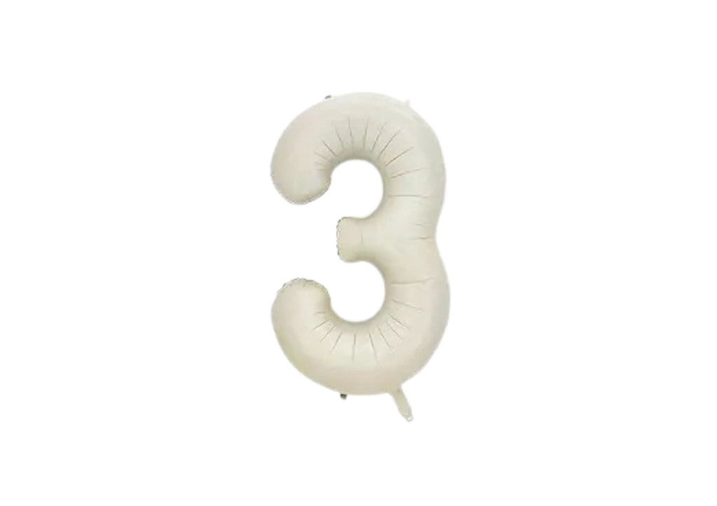 32" Foil Number Balloon - Matte Cream - Dazzle My Day