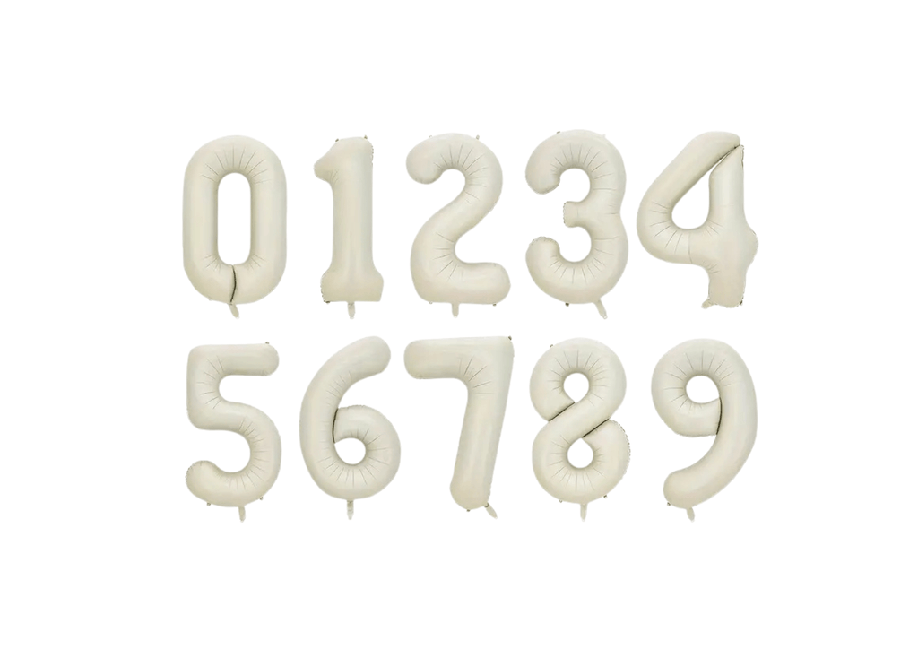 32" Foil Number Balloon - Matte Cream - Dazzle My Day