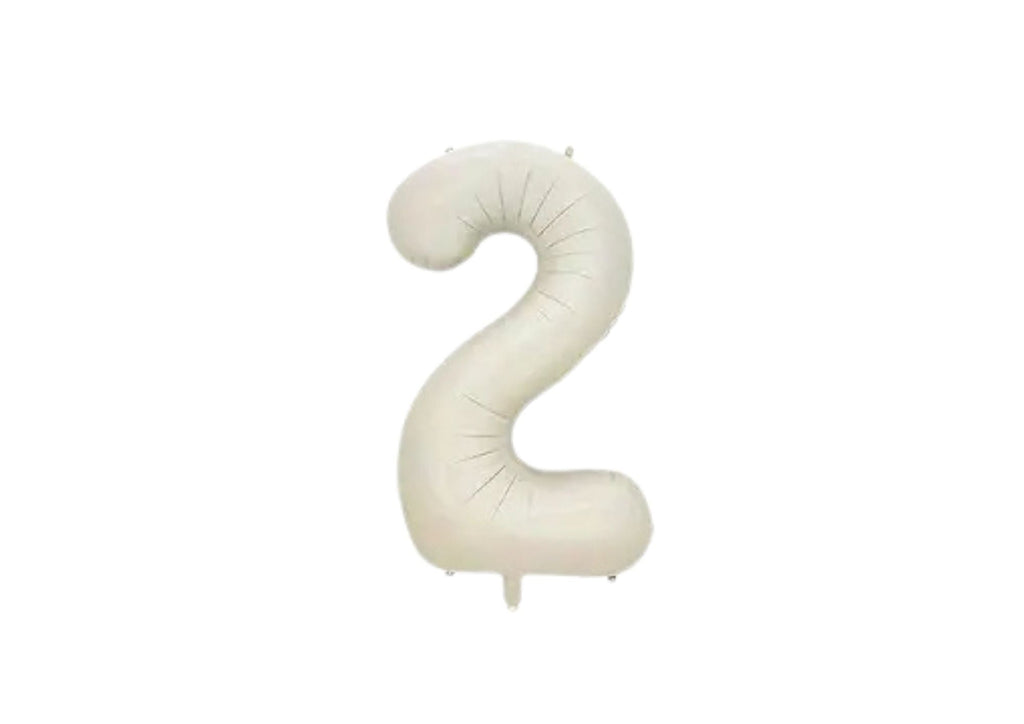 32" Foil Number Balloon - Matte Cream - Dazzle My Day