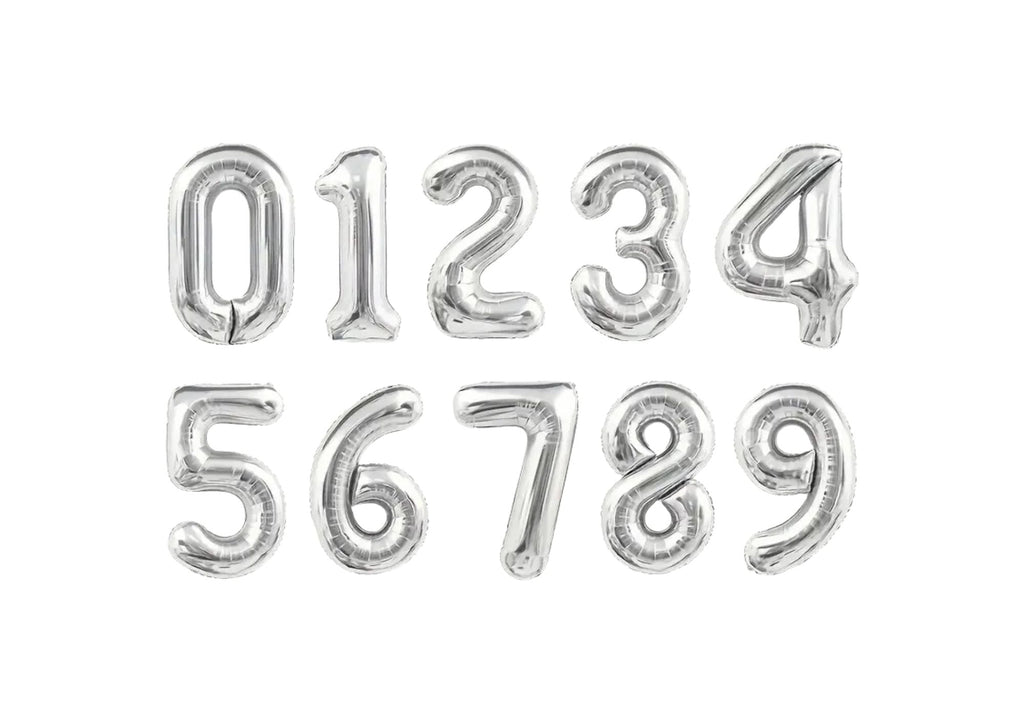 32" Foil Number Balloon - Silver - Dazzle My Day