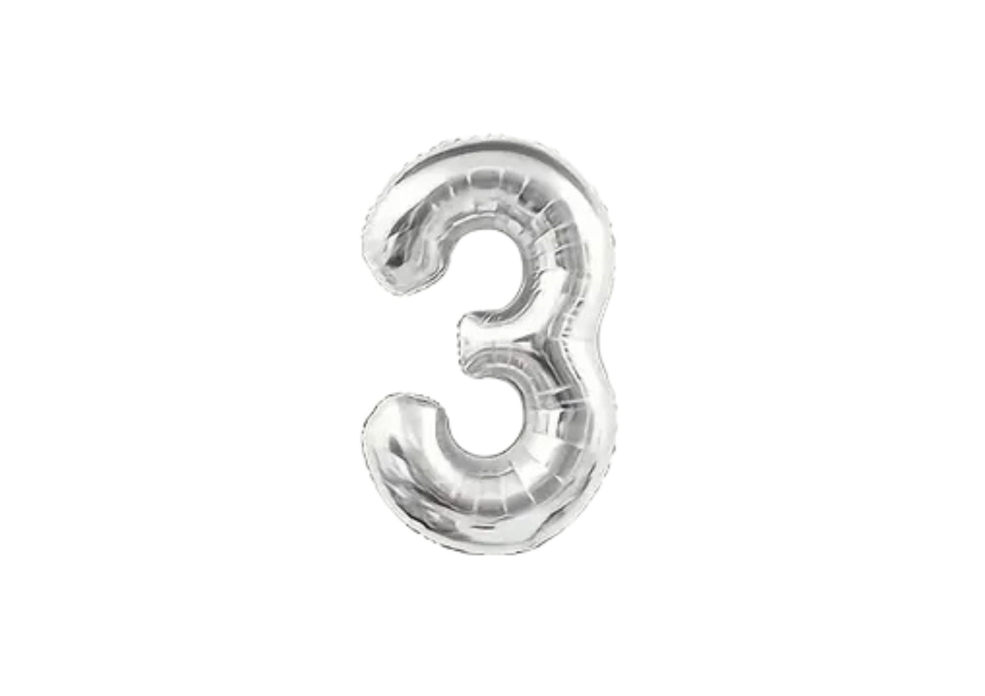 32" Foil Number Balloon - Silver - Dazzle My Day