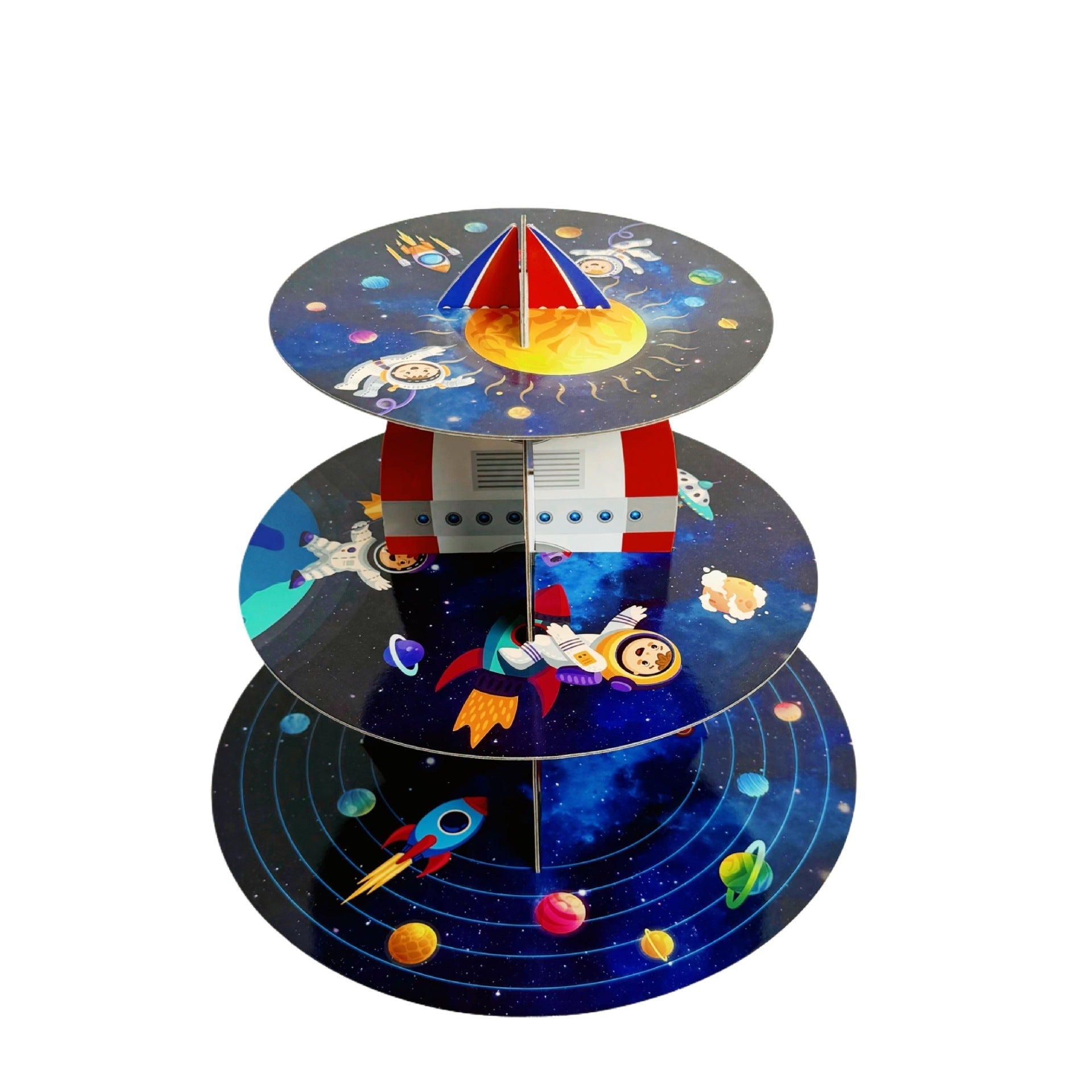 Rocket Ship Cupcake Stand - Red - dazzlemyday