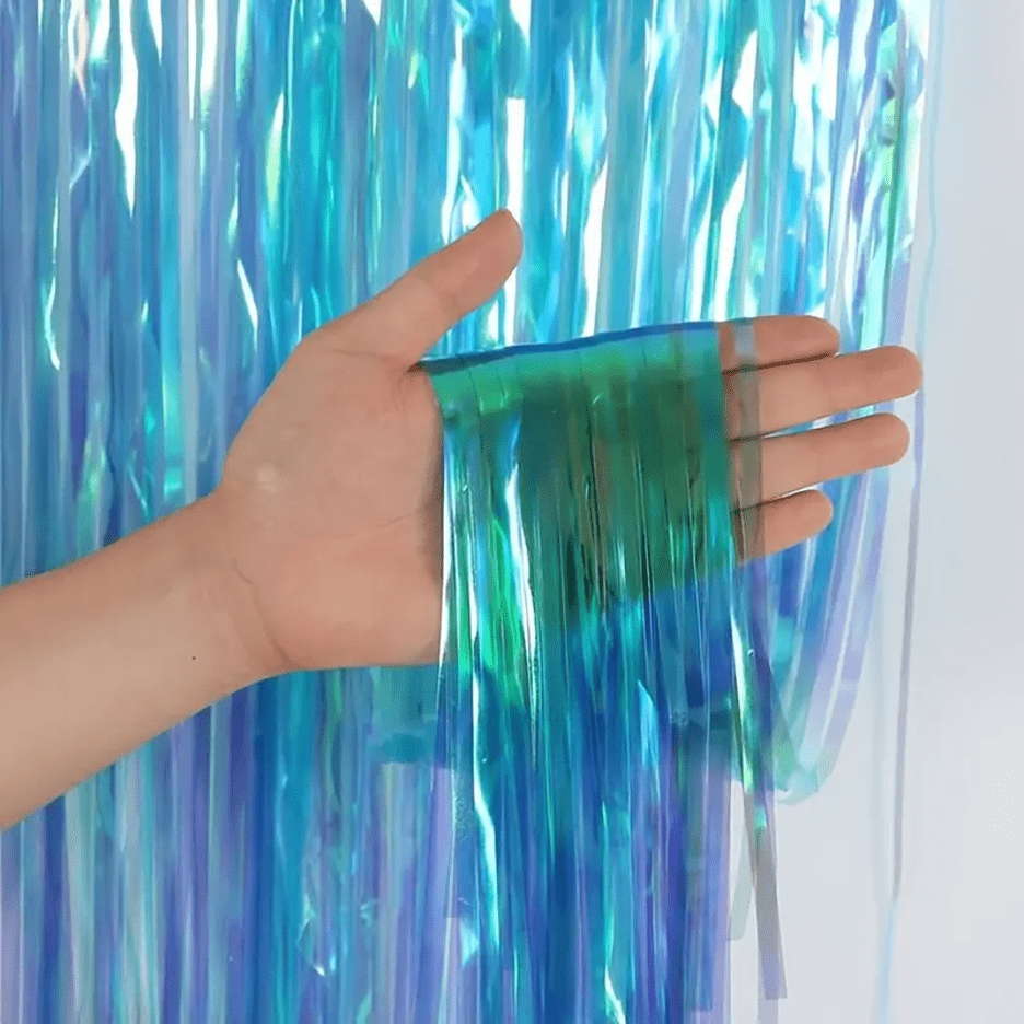 Tinsel Curtain Blue/Green - dazzlemyday