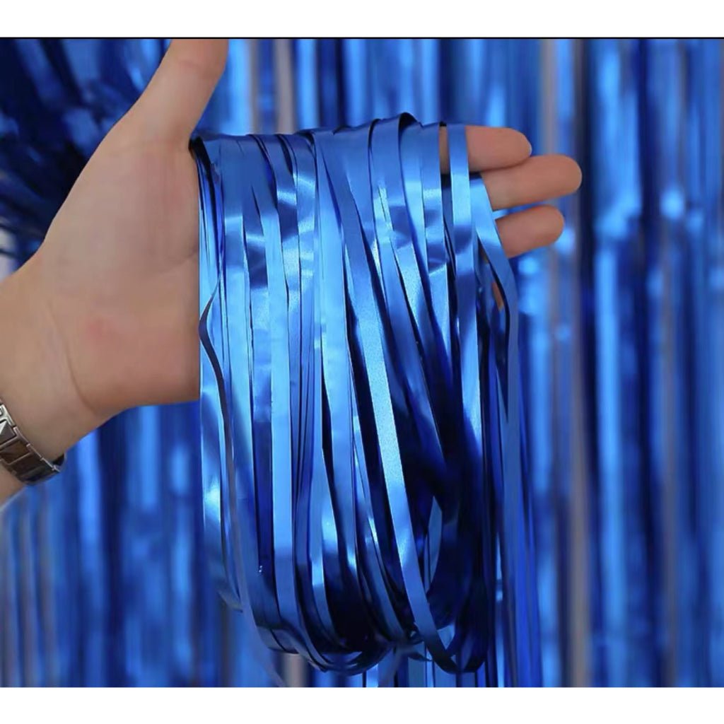 Tinsel Curtain Royal Blue - dazzlemyday
